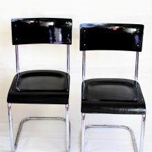 2 chromované židle bez područek